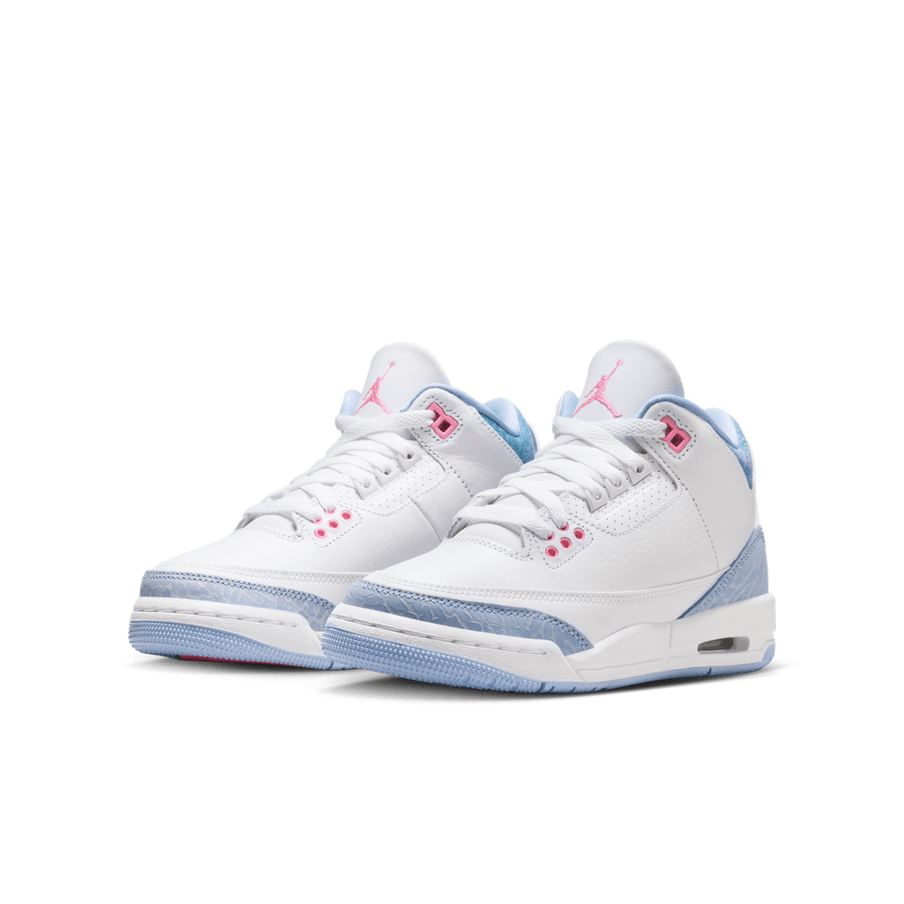 Air Jordan 3 Retro Big Kids' Shoes (GS) 'White/Pink/Cobalt'