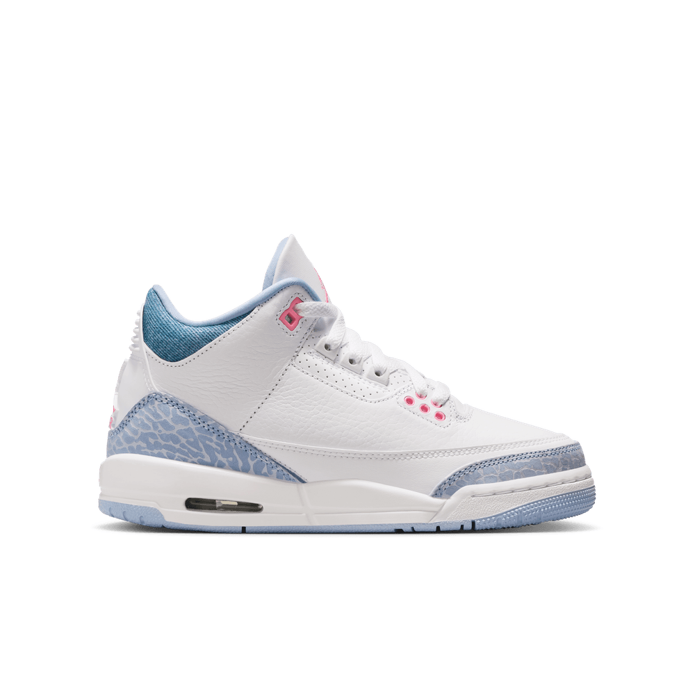 Air Jordan 3 Retro Big Kids' Shoes (GS) 'White/Pink/Cobalt'