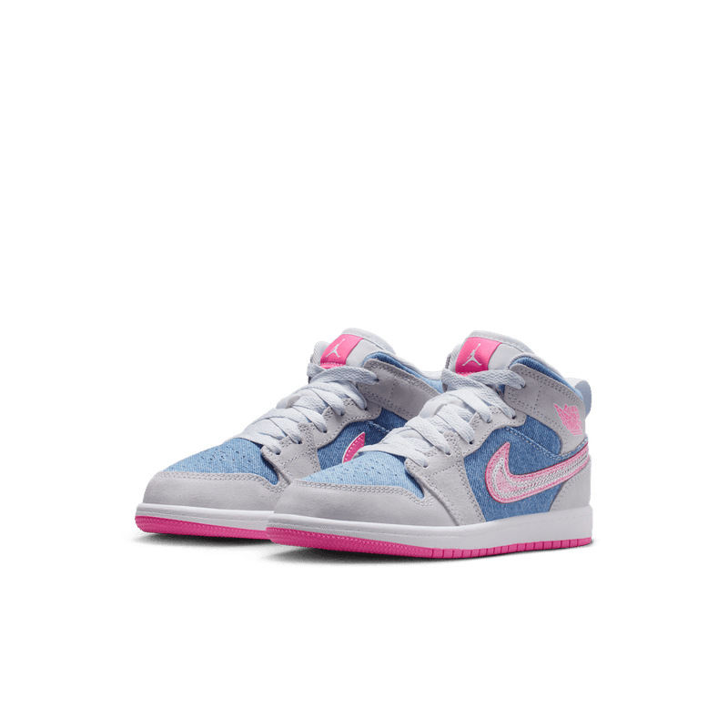 Jordan 1 Mid SE Little Kids' Shoes (PS) 'Cobalt Bliss/Pink/White'