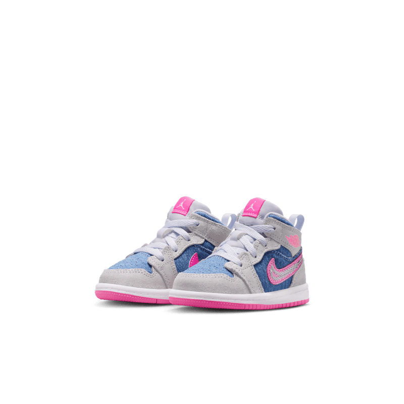 Jordan 1 Mid SE Baby/Toddler Shoes (TD) 'Cobalt Bliss/Pink/White'
