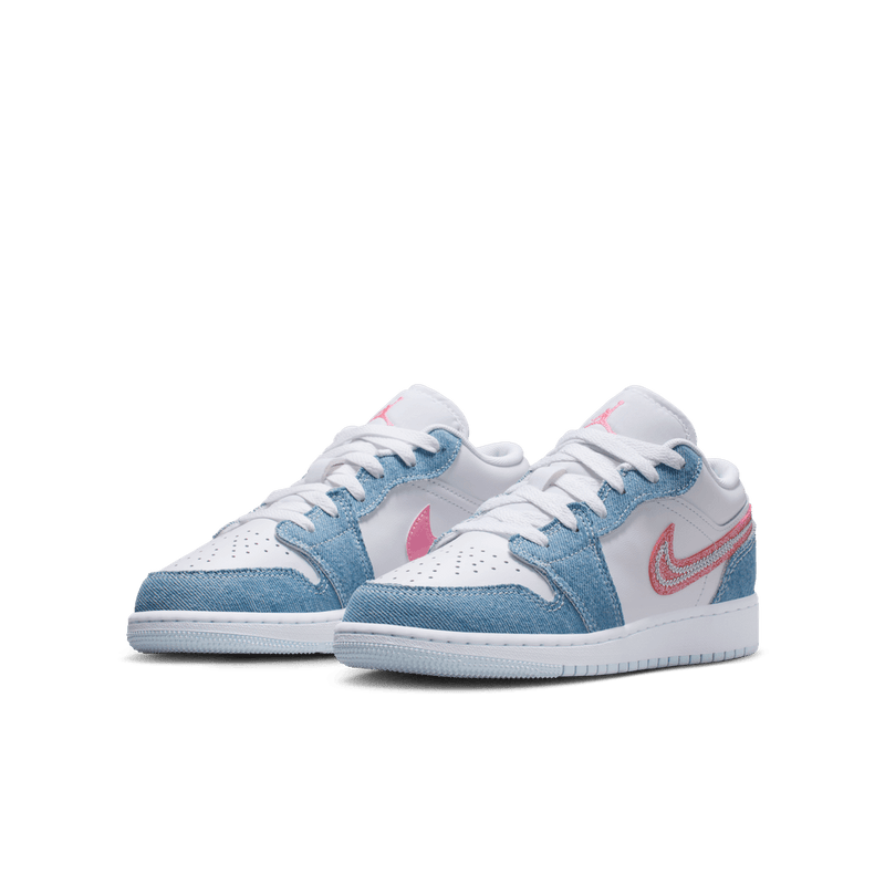 Air Jordan 1 Low SE Big Kids' Shoes (GS) 'Cobalt Bliss/Pink/White'