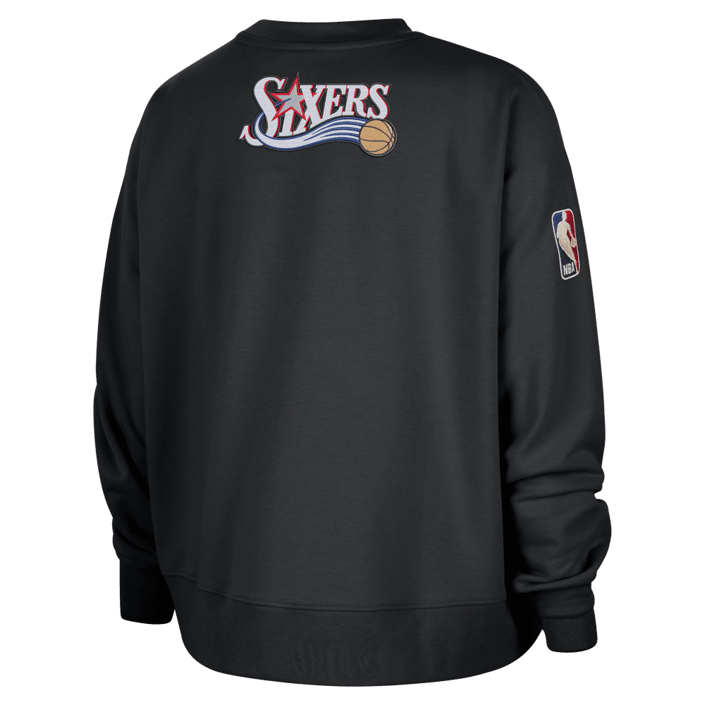 Philadelphia 76ers Hardwood Classics Women's Nike NBA Phoenix Fleece Premium Crewneck Sweatshirt 'Black'