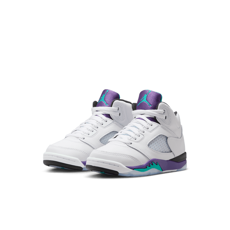 Jordan 5 Retro "Grape" Little Kids' Shoes (PS) 'White/Emerald/Grape'