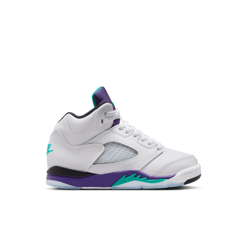 Jordan 5 Retro "Grape" Little Kids' Shoes (PS) 'White/Emerald/Grape'