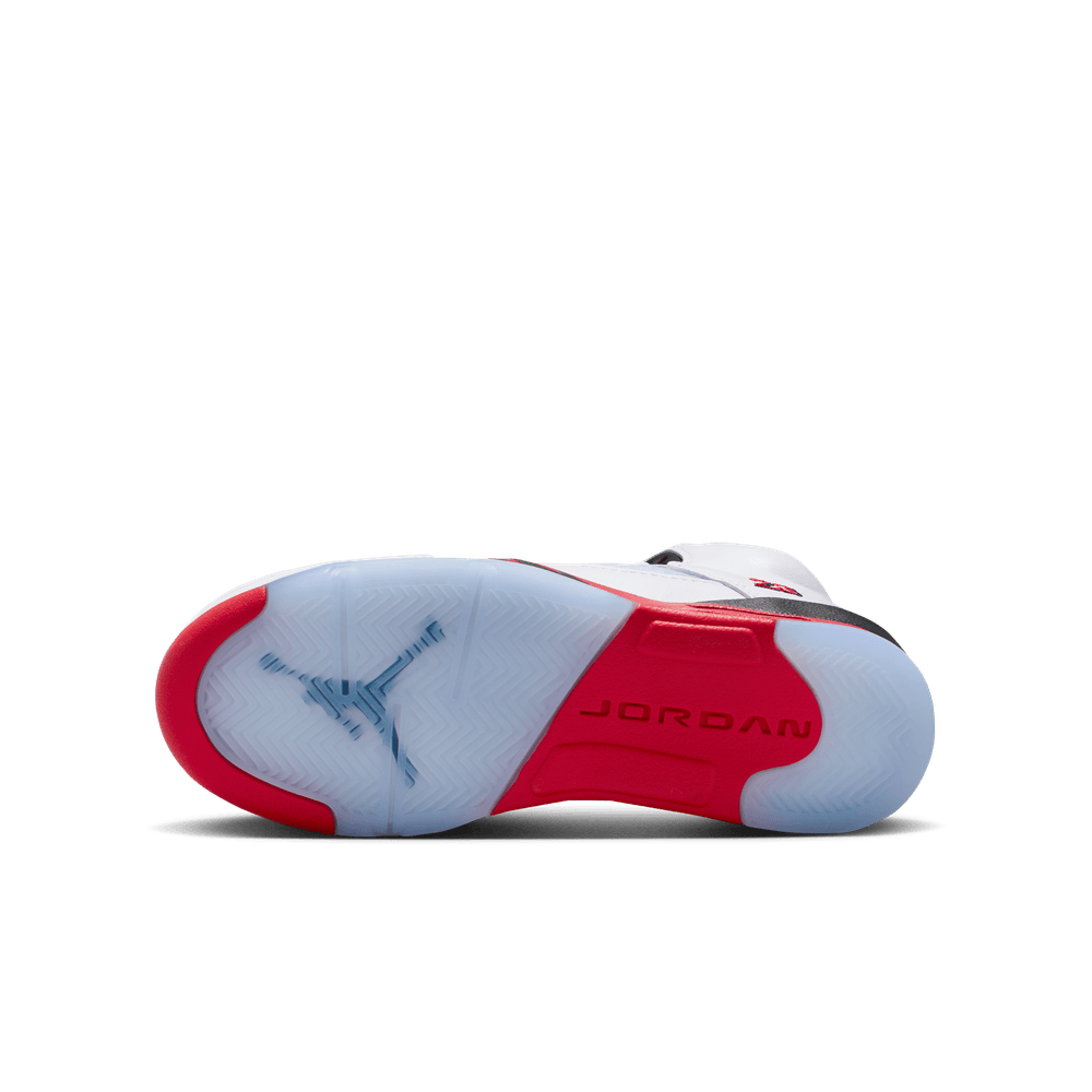Air Jordan 5 Retro Big Kids' Shoes (GS) WHITE/FIRE RED-BLACK