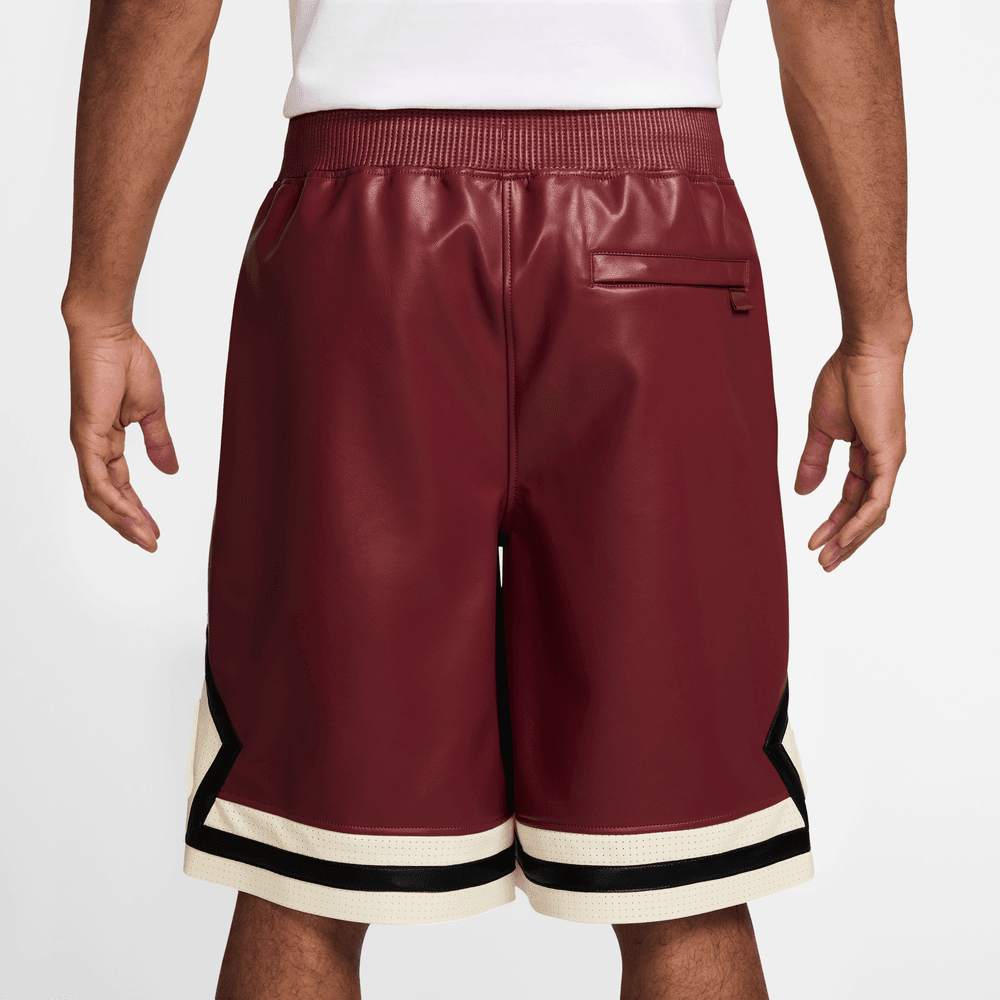 Air Jordan Men's Vegan Leather Diamond Shorts 'Sierra Red/Sail'