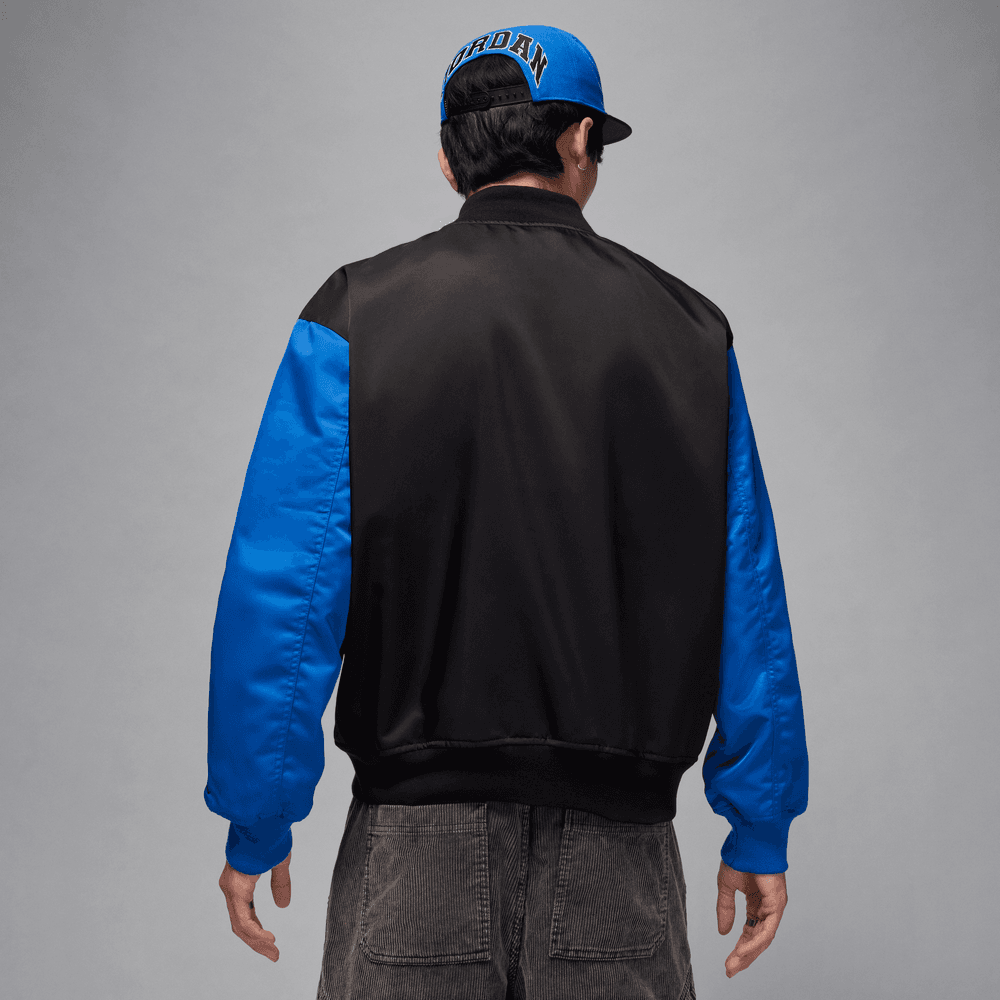 Jordan Brooklyn Men's Collegiate Varsity Jacket 'Black/Sport Blue'