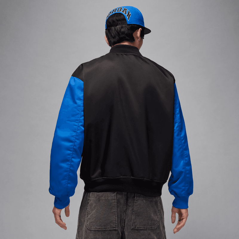 Jordan Brooklyn Men's Collegiate Varsity Jacket 'Black/Sport Blue'