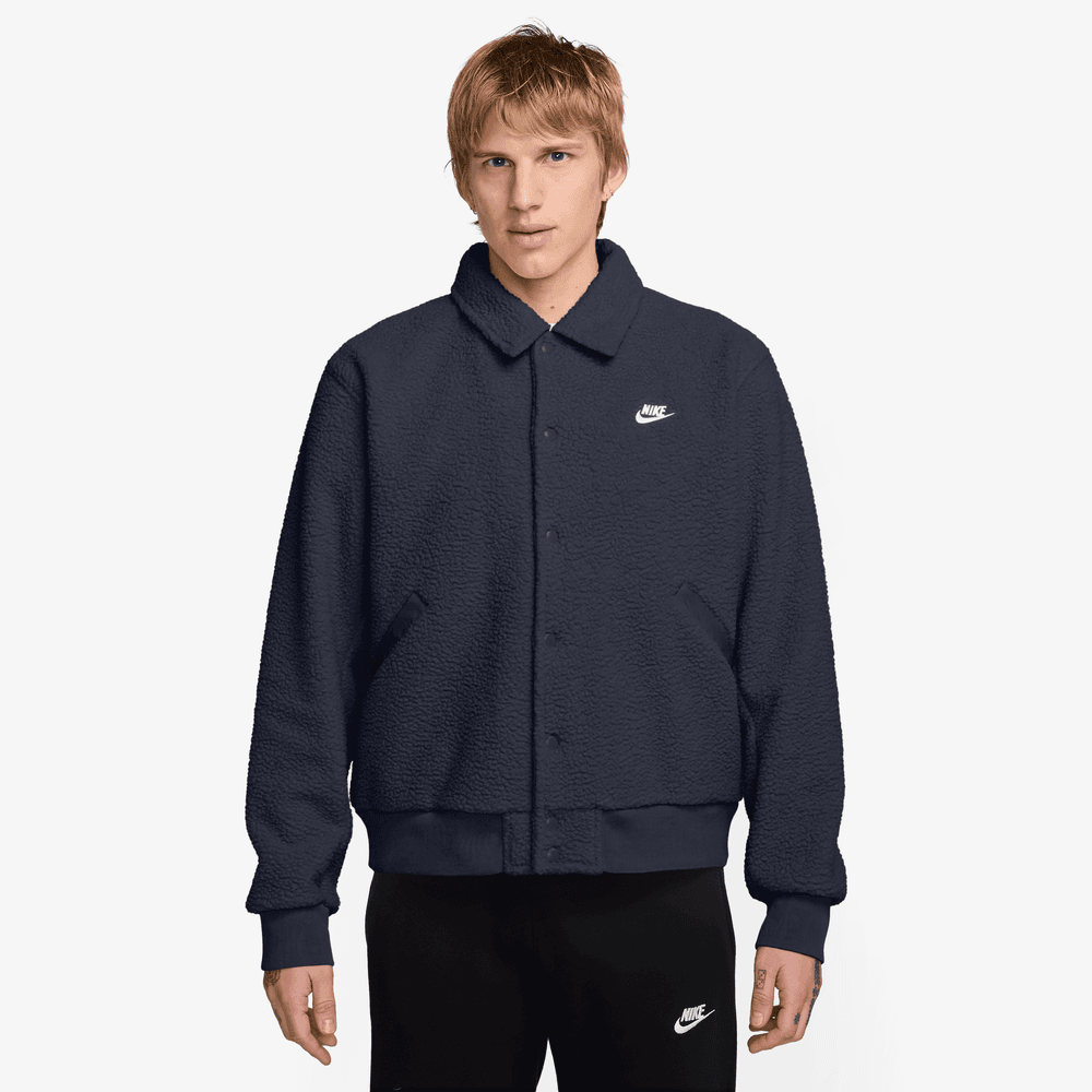 Nike Sportswear Club Men's High-Pile Fleece Coaches Jacket 'Obsidian'