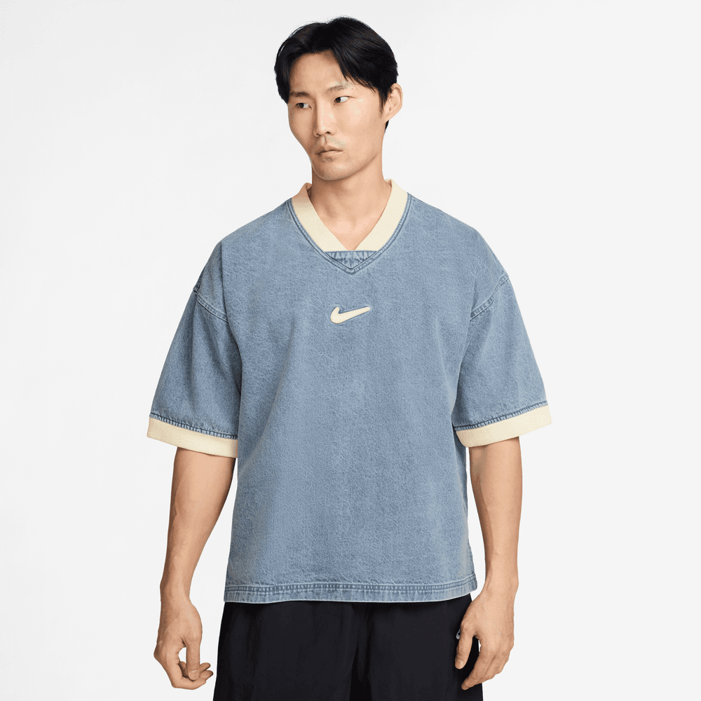 Nike Men's Denim Short-Sleeve Basketball Top 'Blue Grey'