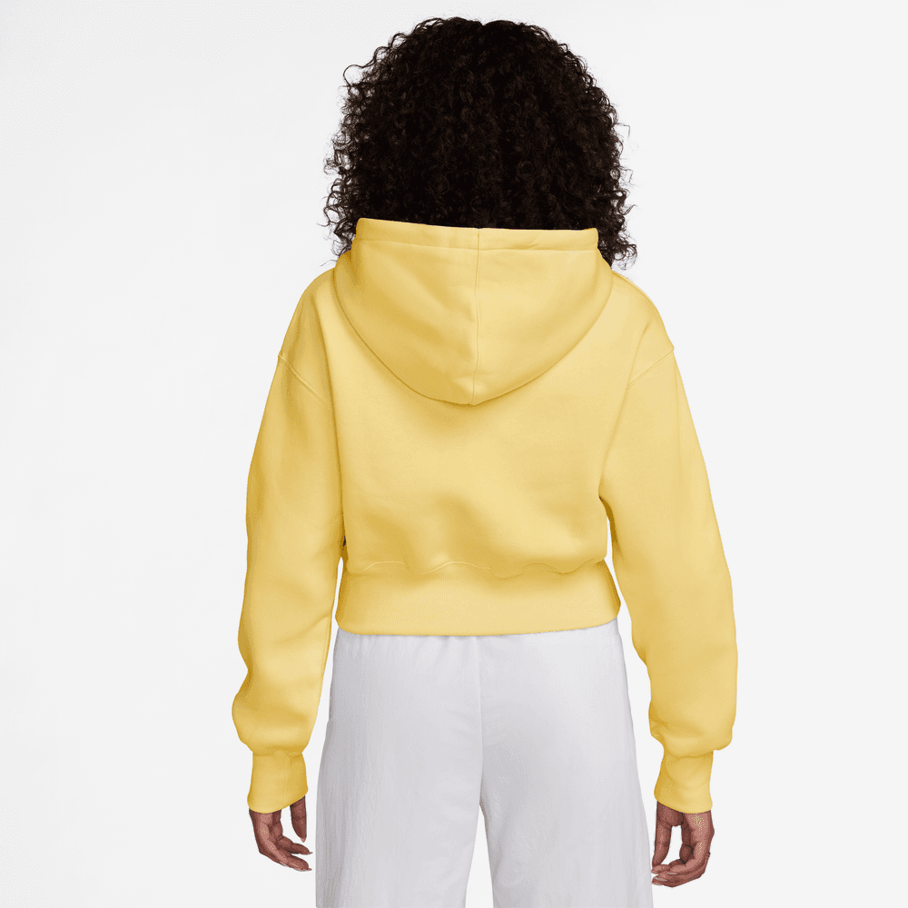 Nike Sportswear Phoenix Fleece Women's Loose Full-Zip Cropped Hoodie 'Soft Yellow'