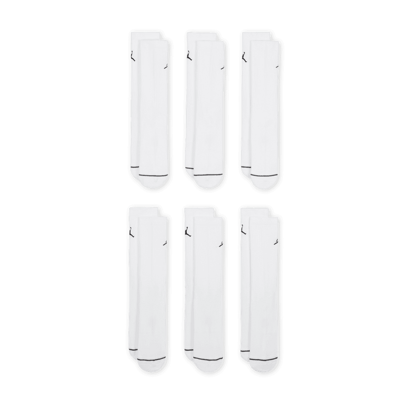Jordan Everyday Cushioned Crew Socks (6 Pairs) 'White/Black'