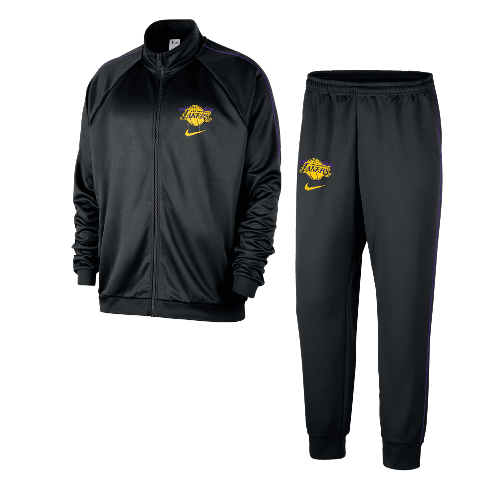 Los Angeles Lakers Courtside Men's Nike NBA Club Peak Tracksuit 'Black/Purple'