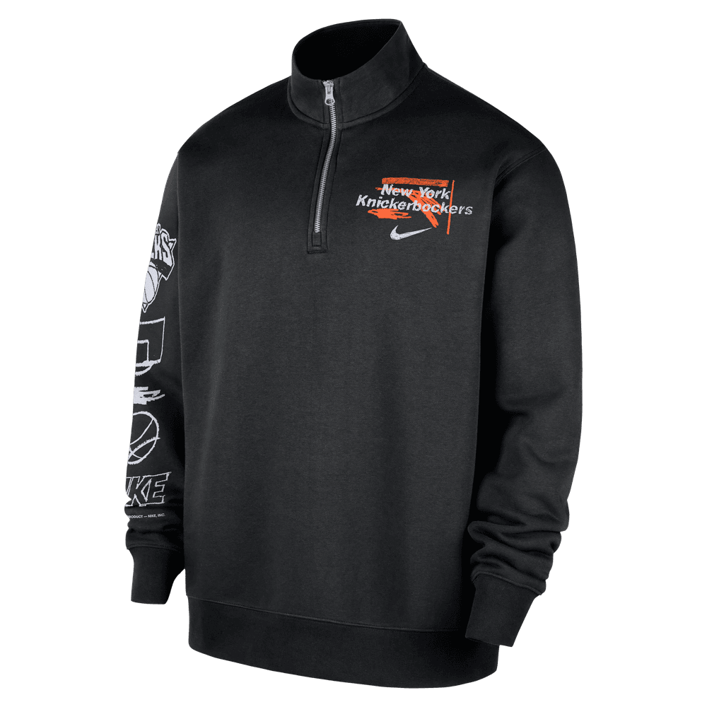 New York Knicks Courtside Men's Nike NBA Club 1/2-Zip Top 'Black'