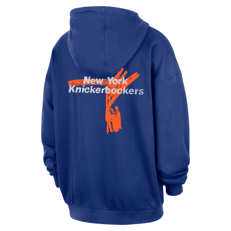 New York Knicks Courtside Men's Jordan NBA Club Premium Pullover Hoodie 'Rush Blue'
