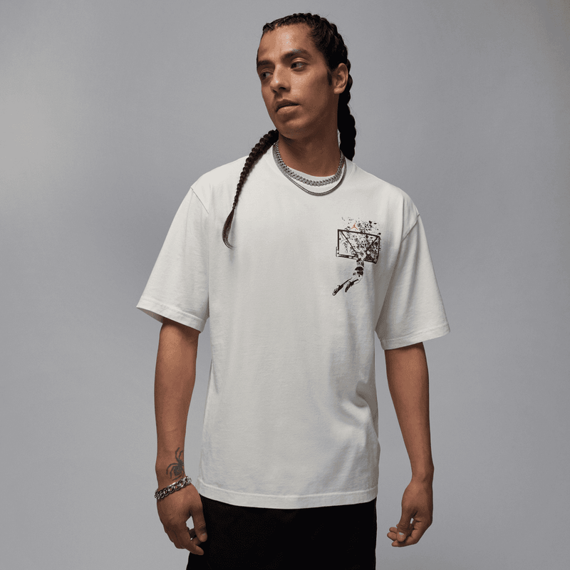 Jordan Brooklyn Men's Oversized Graphic T-Shirt 'Sail'