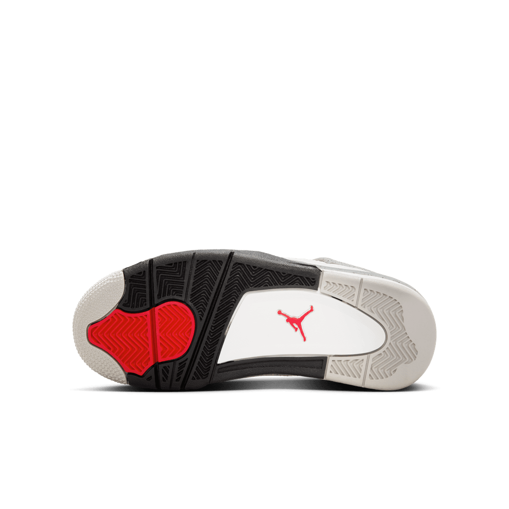 Air Jordan 4 Retro Big Kids' Shoes (GS) "White Cement" 'Summit White/Red/Cement/Grey'