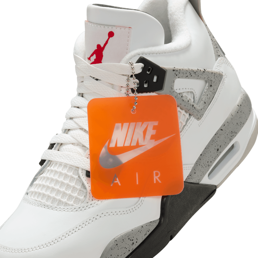 Air Jordan 4 Retro Big Kids' Shoes (GS) "White Cement" 'Summit White/Red/Cement/Grey'