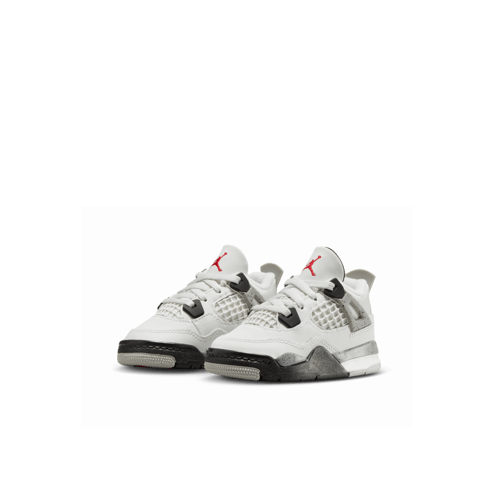 Jordan 4 Retro Baby/Toddler Shoes (TD) "White Cement" 'Summit White/Red/Cement/Grey'