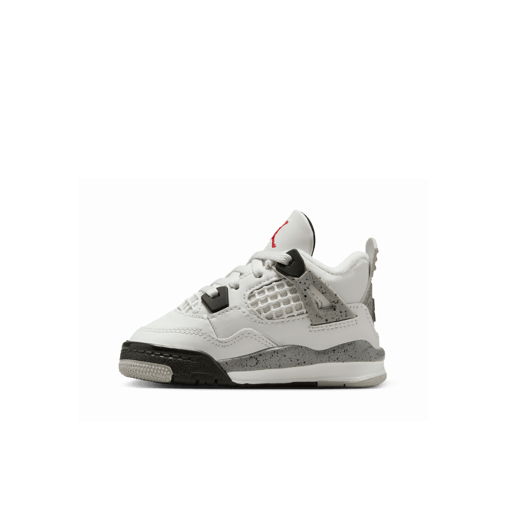 Jordan 4 Retro Baby/Toddler Shoes (TD) "White Cement" 'Summit White/Red/Cement/Grey'