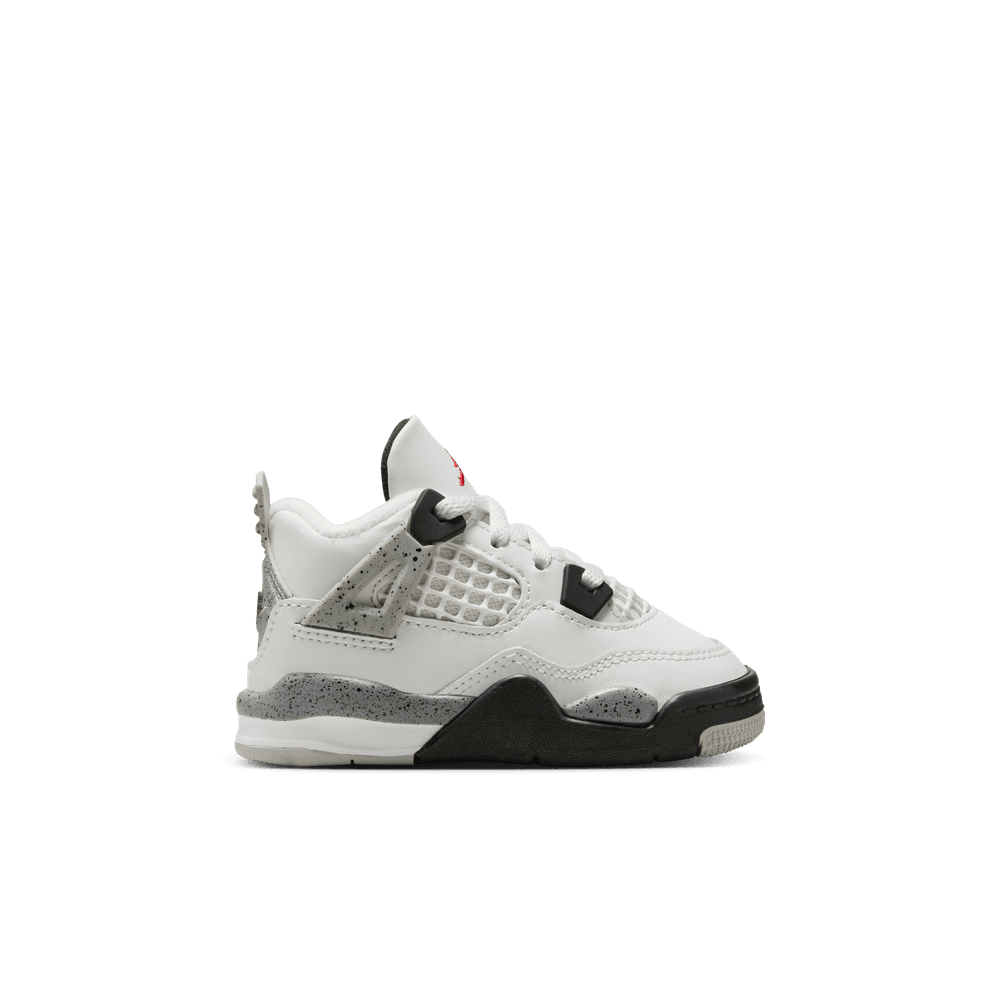 Jordan 4 Retro Baby/Toddler Shoes (TD) "White Cement" 'Summit White/Red/Cement/Grey'