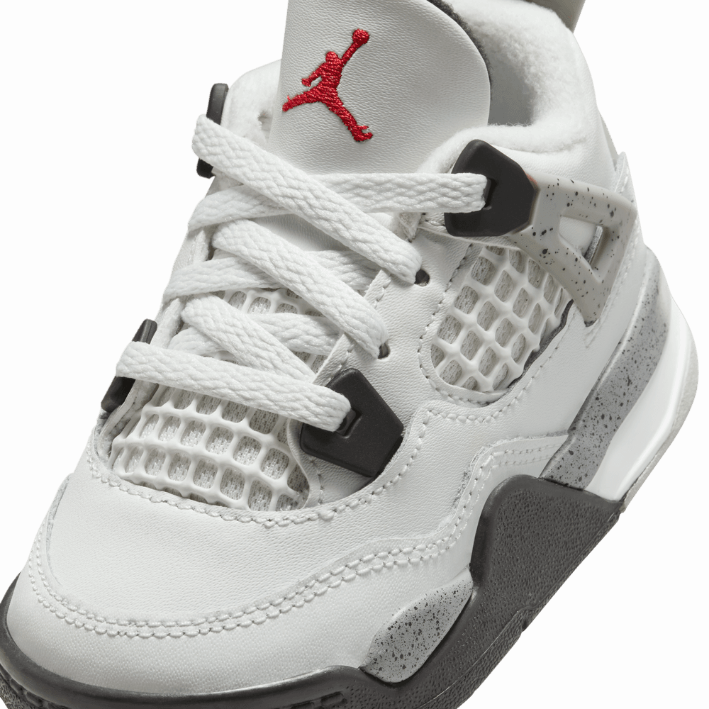 Jordan 4 Retro Baby/Toddler Shoes (TD) "White Cement" 'Summit White/Red/Cement/Grey'