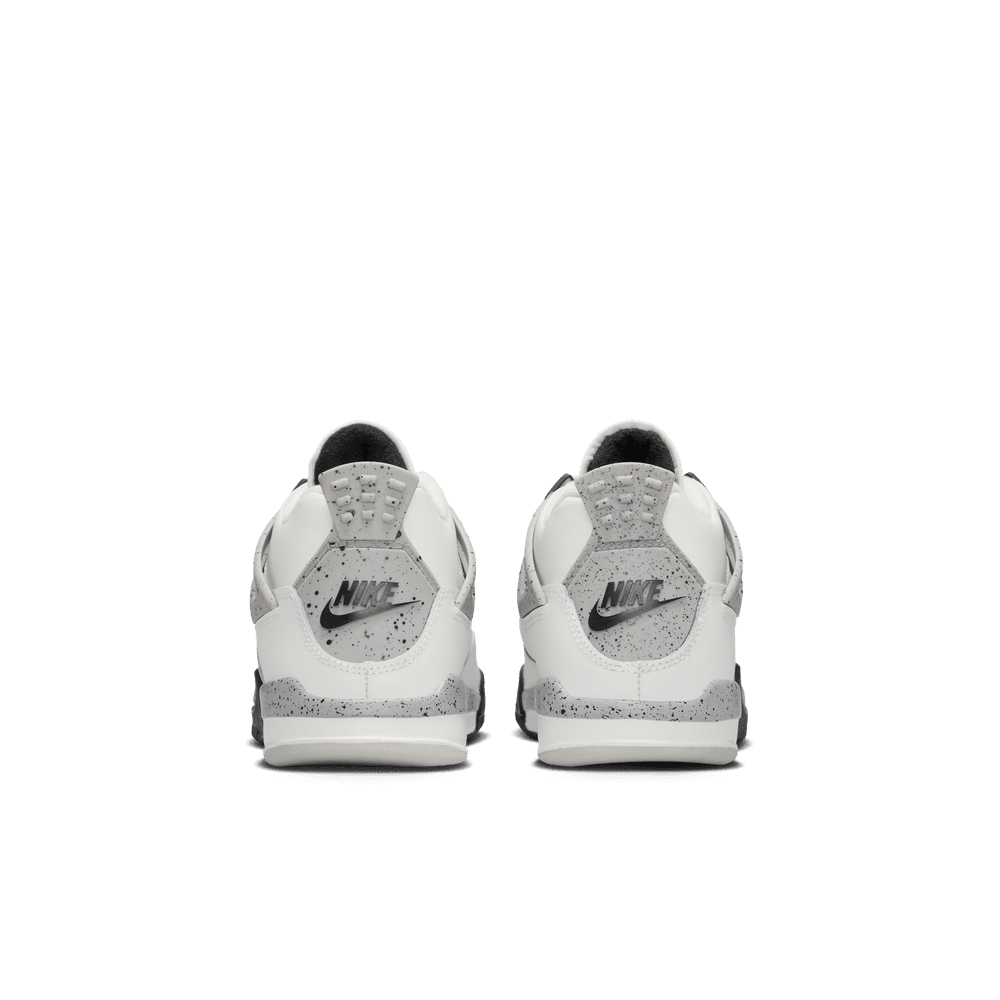 Jordan 4 Retro Little Kids' Shoes (PS) "White Cement" 'Summit White/Red/Cement Grey'
