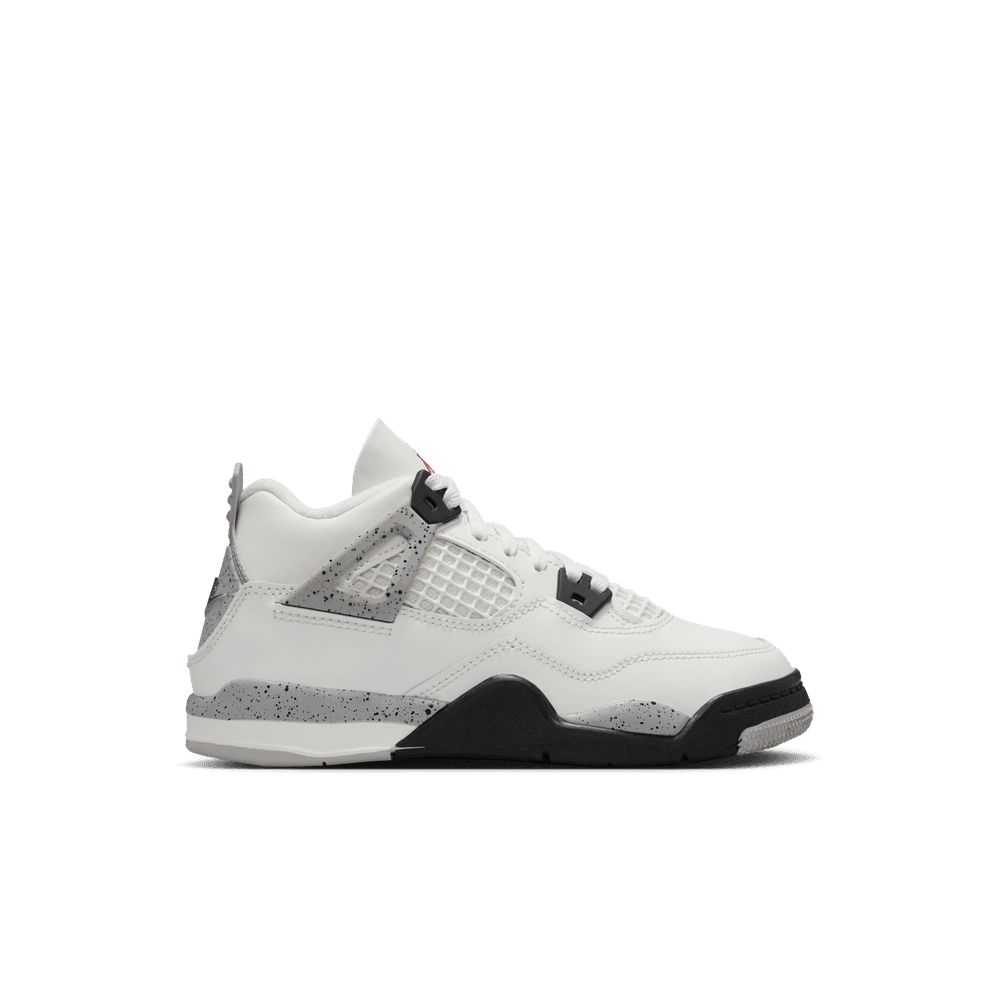 Jordan 4 Retro Little Kids' Shoes (PS) "White Cement" 'Summit White/Red/Cement Grey'