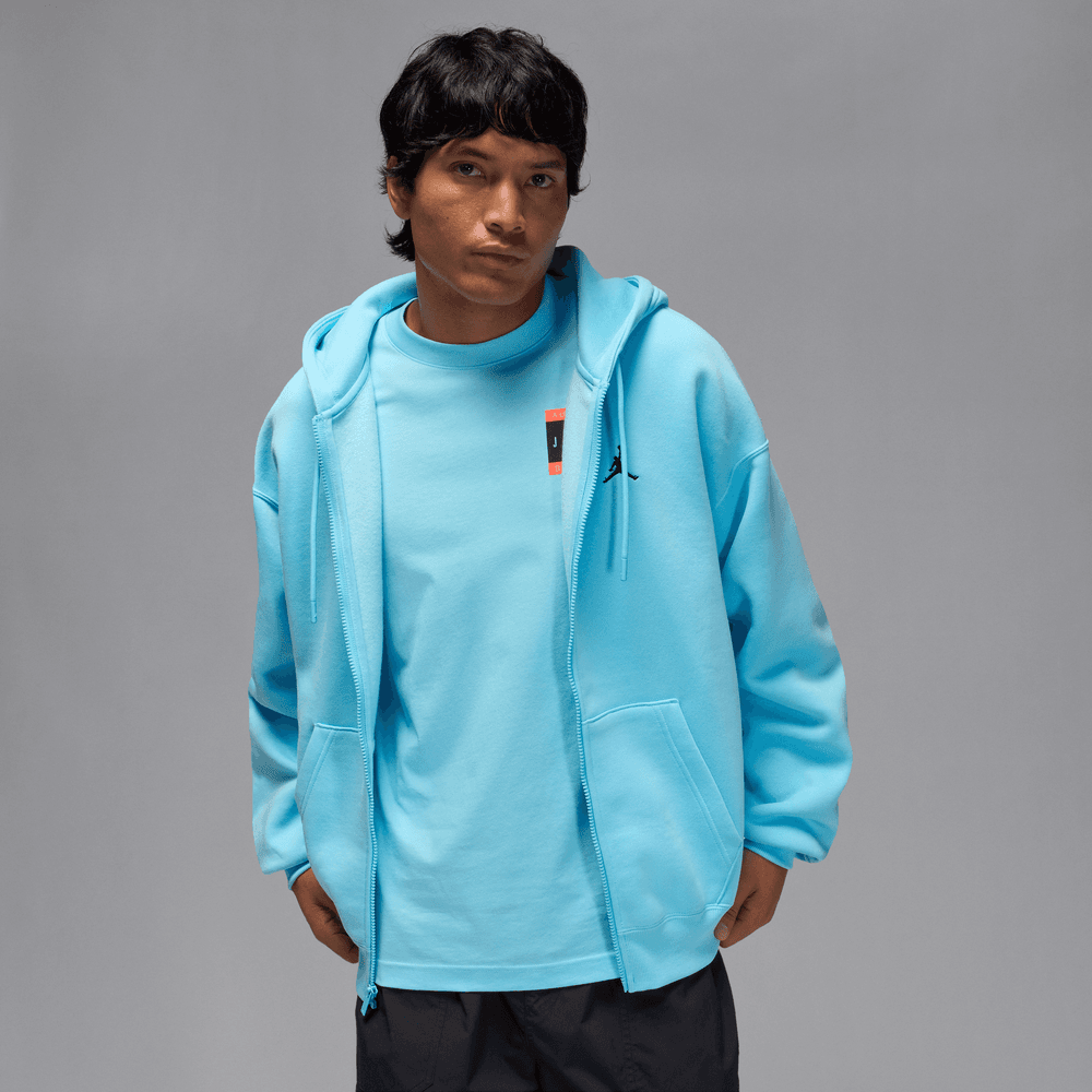 Jordan Brooklyn Fleece Men's Oversized Full-Zip Hoodie 'Blue Chill'
