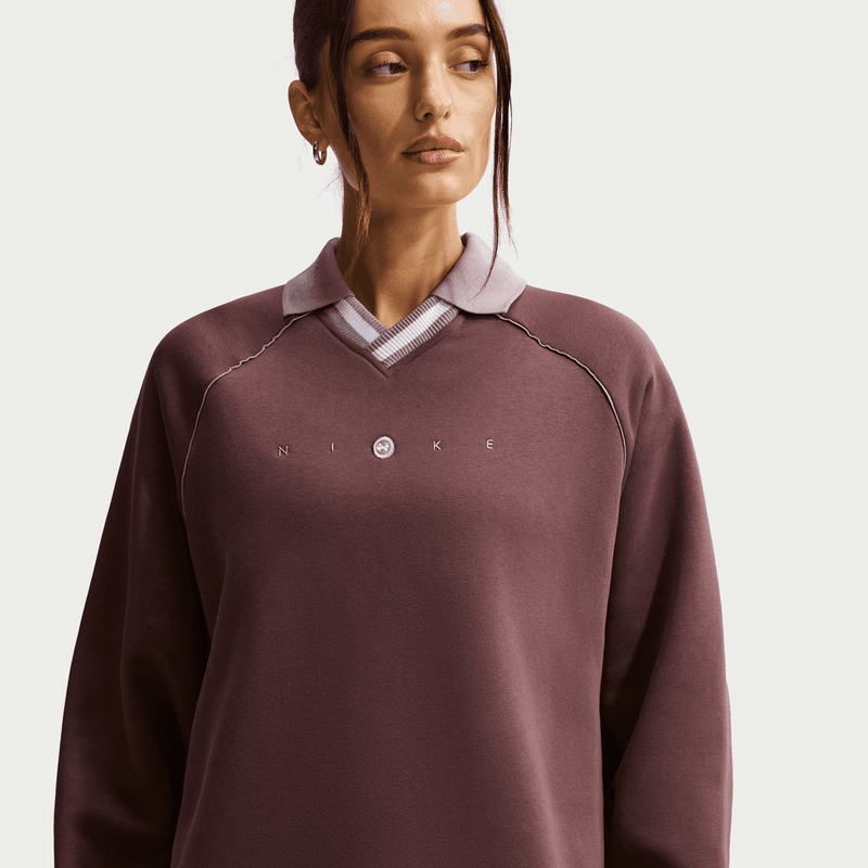 Nike Sportswear Phoenix Fleece Women's Oversized Graphic Polo Top 'Tattoo'