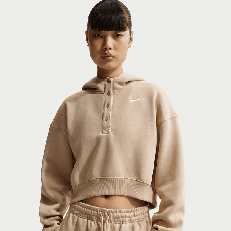 Nike Sportswear Phoenix Fleece Women's Oversized Cropped Henley Hoodie 'Linen'