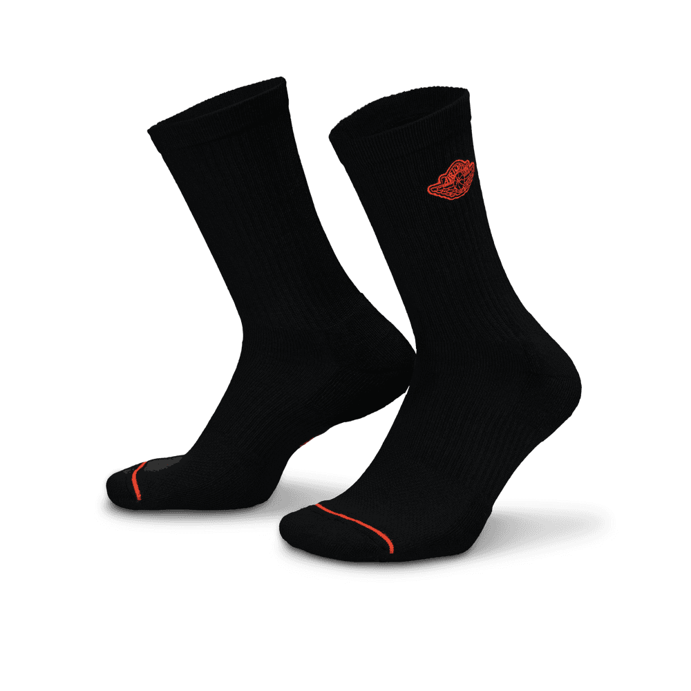 Jordan Everyday Cushioned Crew Socks (1 Pair) 'Black/Red'