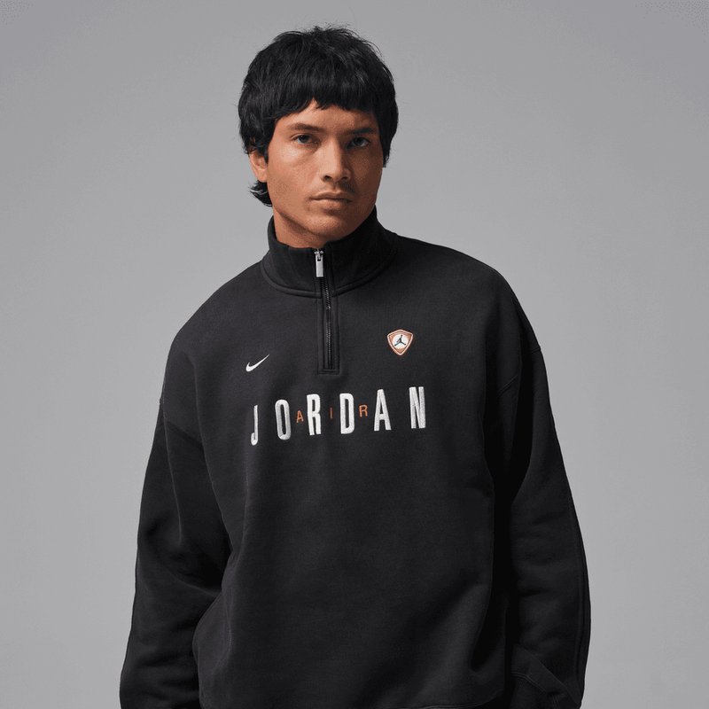Jordan Flight Men's Graphic Fleece 1/4-Zip 'Black/Sail'
