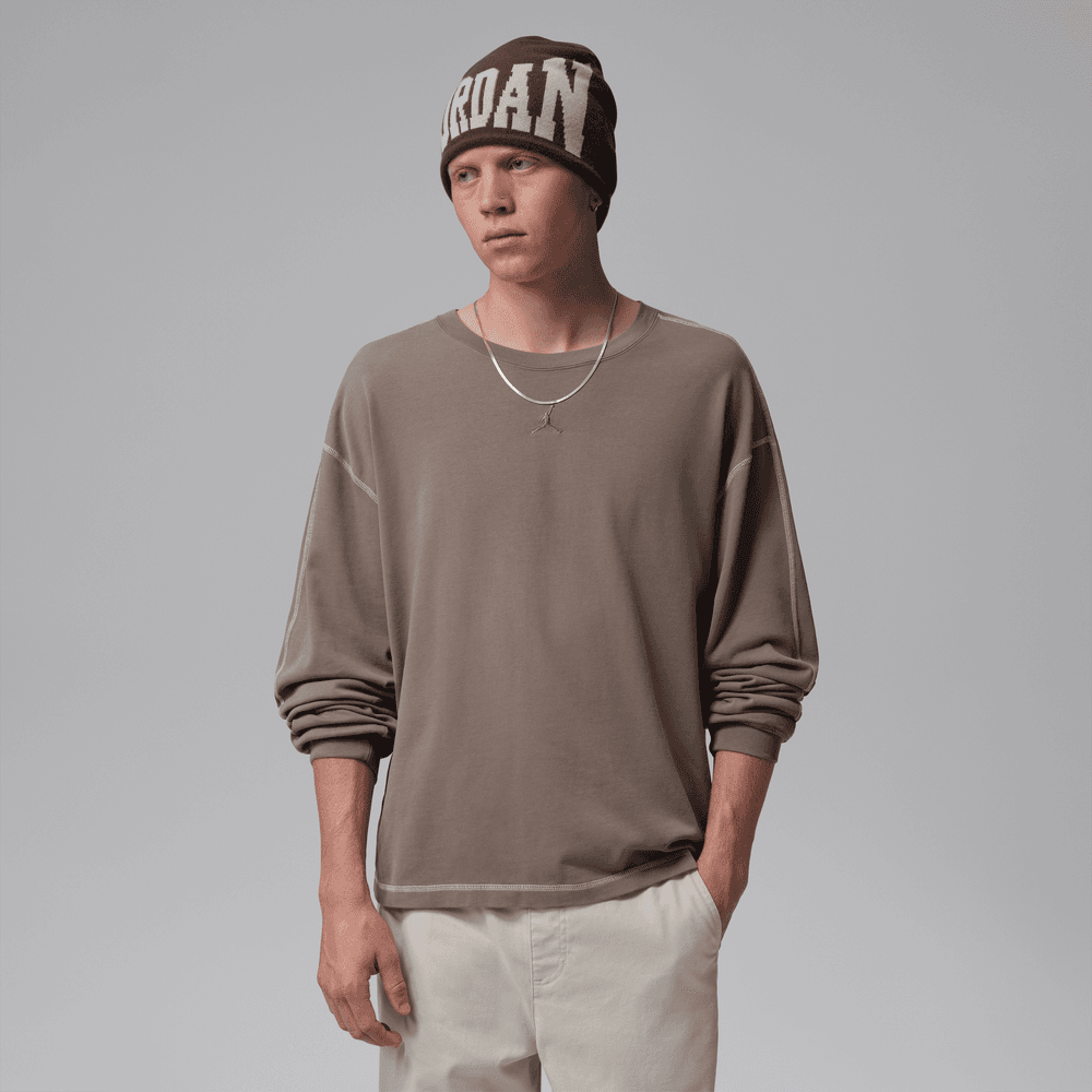 Jordan Flight Men's Heavyweight Long-Sleeve Top 'Olive Grey'