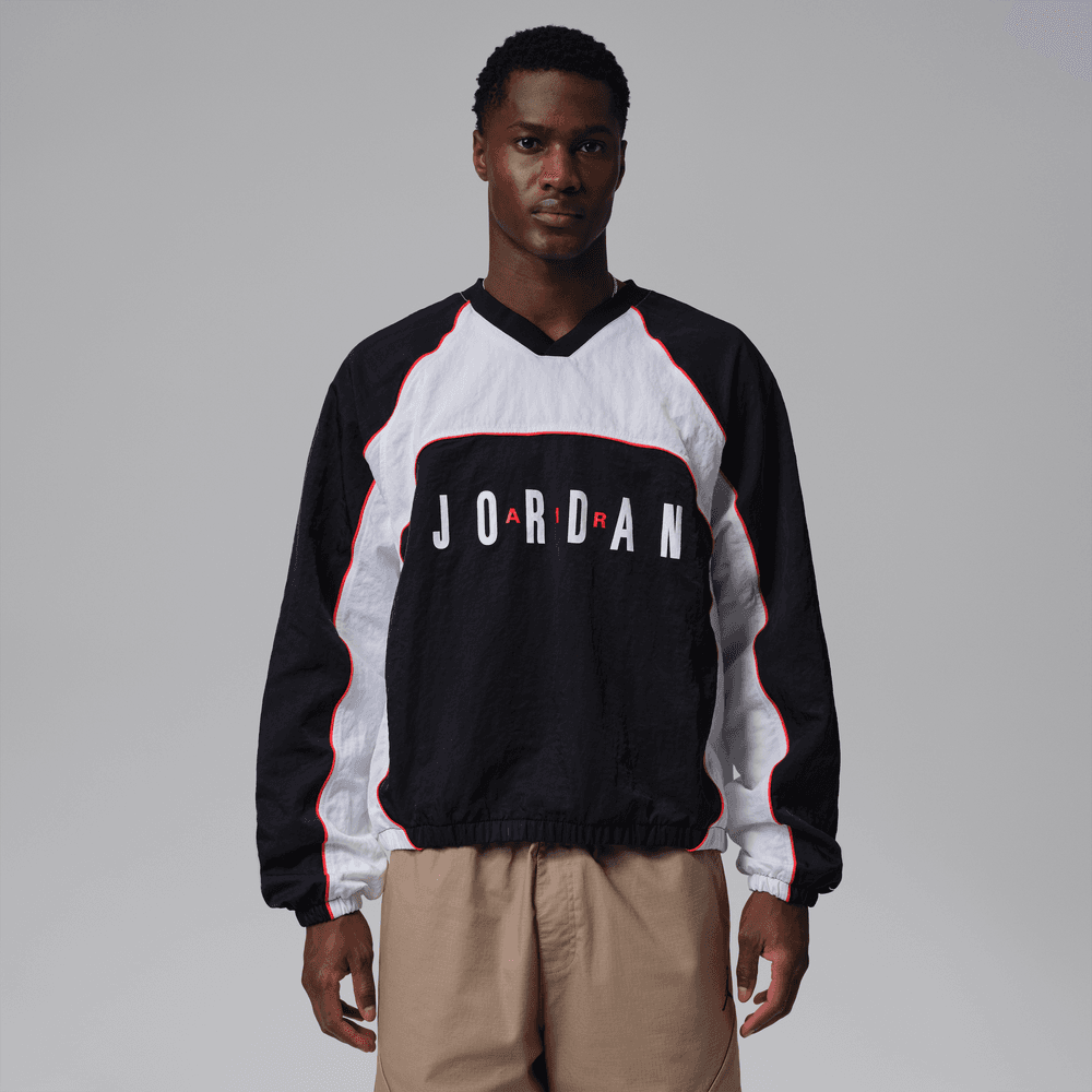Jordan Flight Men's Long-Sleeve Warm-Up Top 'Black/White/Red'