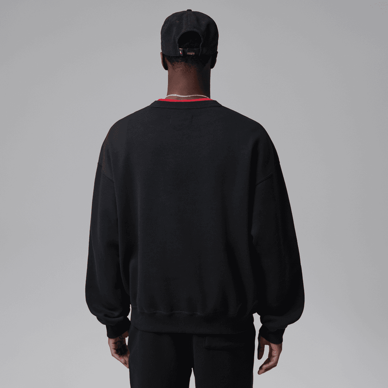 Jordan Brooklyn Men's Fleece Crewneck Sweatshirt 'Black/Infrared'