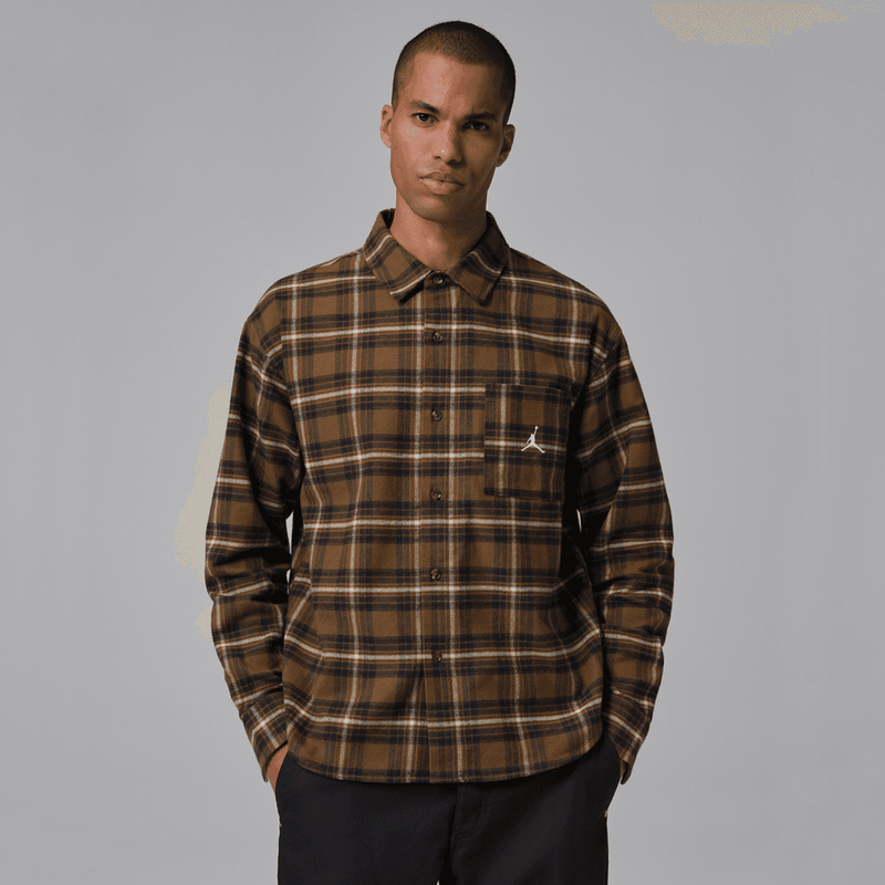 Jordan Brooklyn Men's Graphic Flannel 'Yukon Brown'