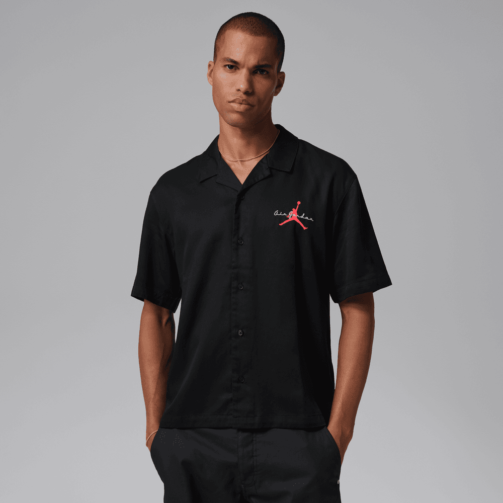 Jordan Brooklyn Men's Bowling Shirt 'Black/Infrared'