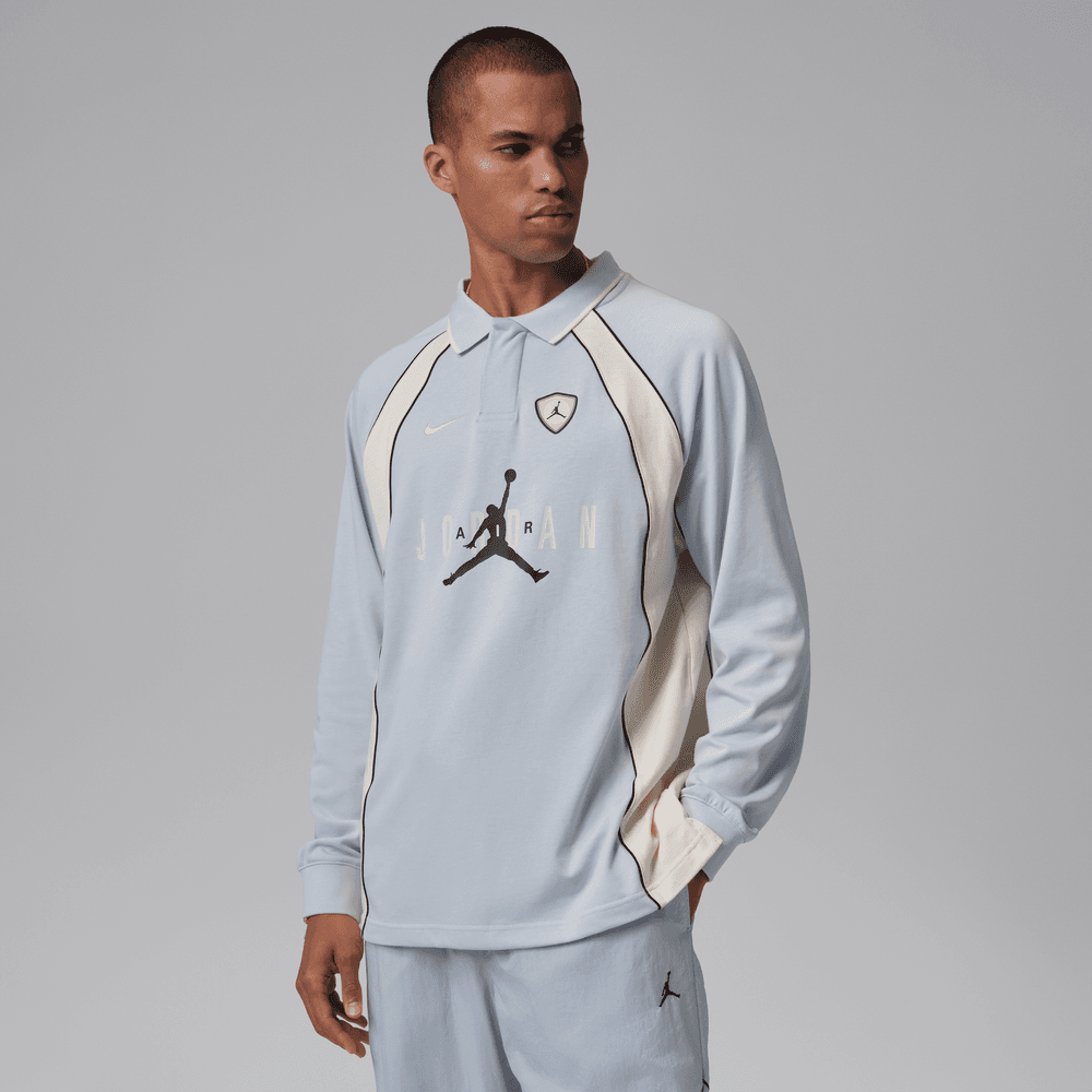 Jordan Flight Men's Long-Sleeve Polo Jersey 'Aura/Ivory'