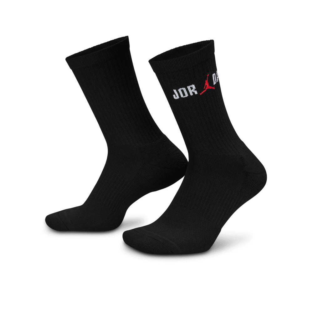 Jordan Everyday Crew Socks (1 Pair) 'Black/White/Red'