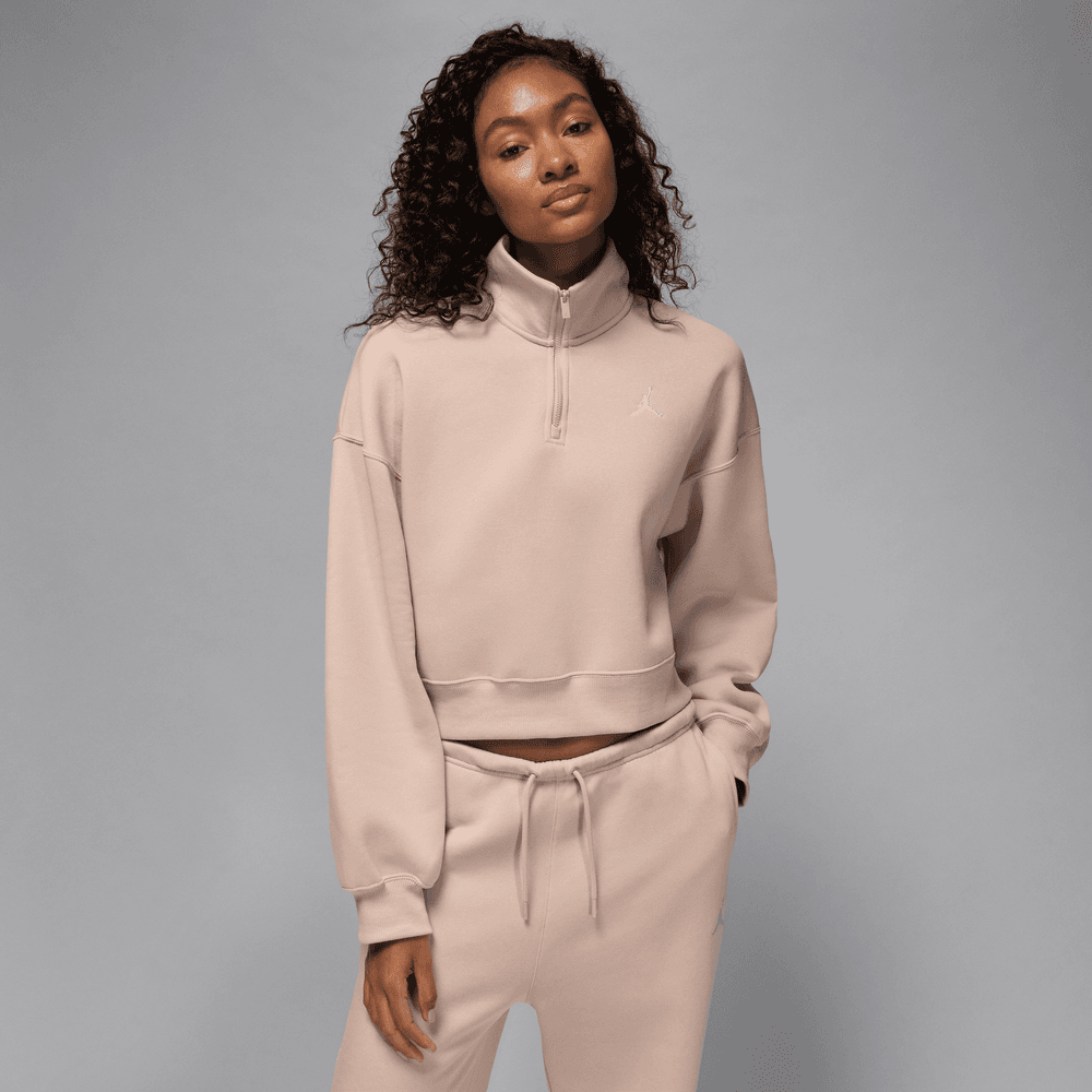 Jordan Brooklyn Fleece Women's 1/4-Zip Top 'Fossil Stone'
