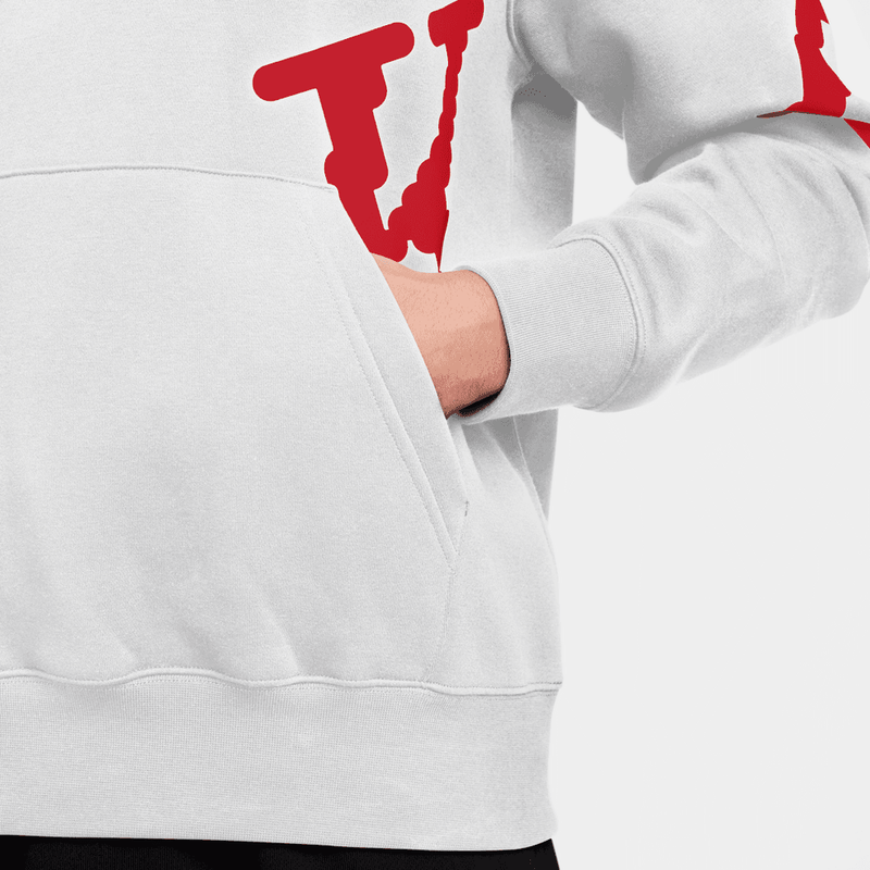 Nike Sportswear Club Men's Fleece Hoodie 'White/Red'