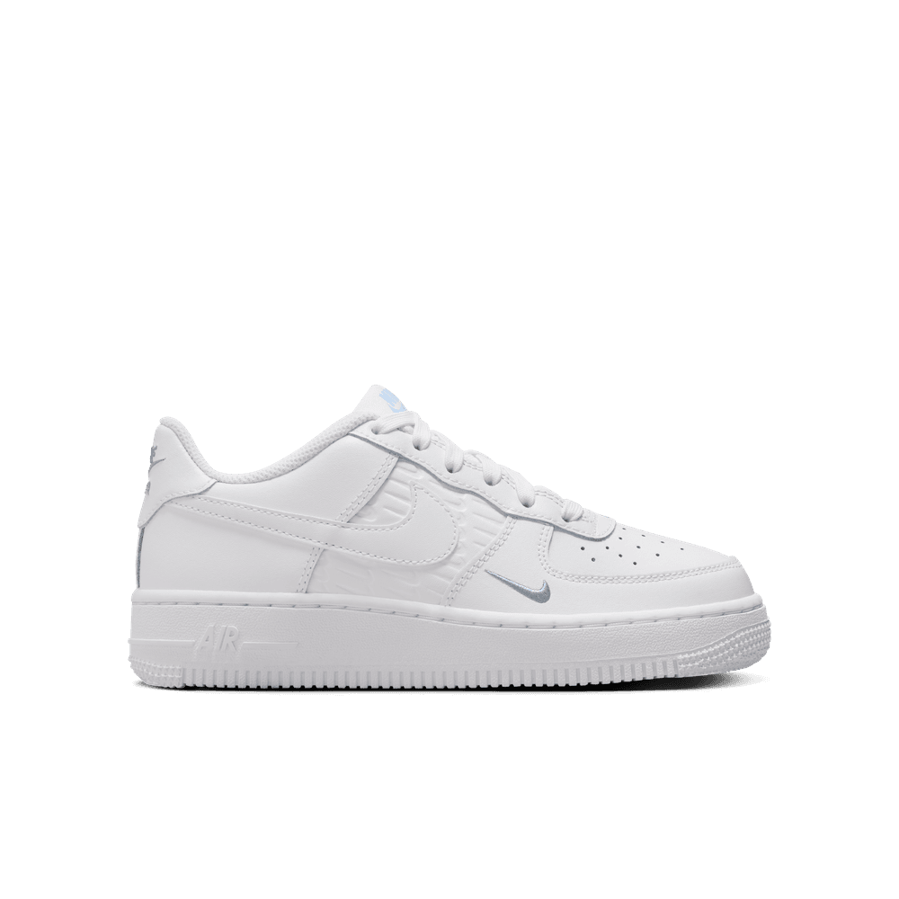 Nike Air Force 1 Big Kids Shoes (GS) 'White/Armory Blue'