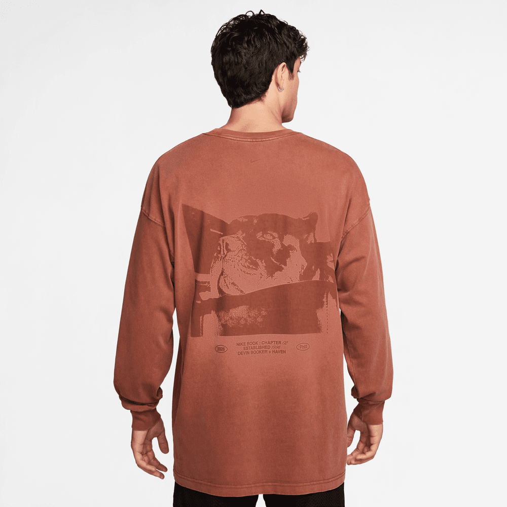 Devin Booker Book Nike Men's Long-Sleeve Basketball T-Shirt 'Cinnamon'