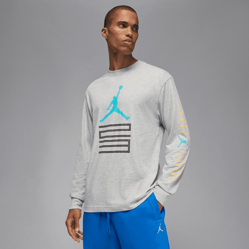 Jordan Brooklyn Men's AJ11 Graphic Long-Sleeve T-Shirt 'Grey Heather'