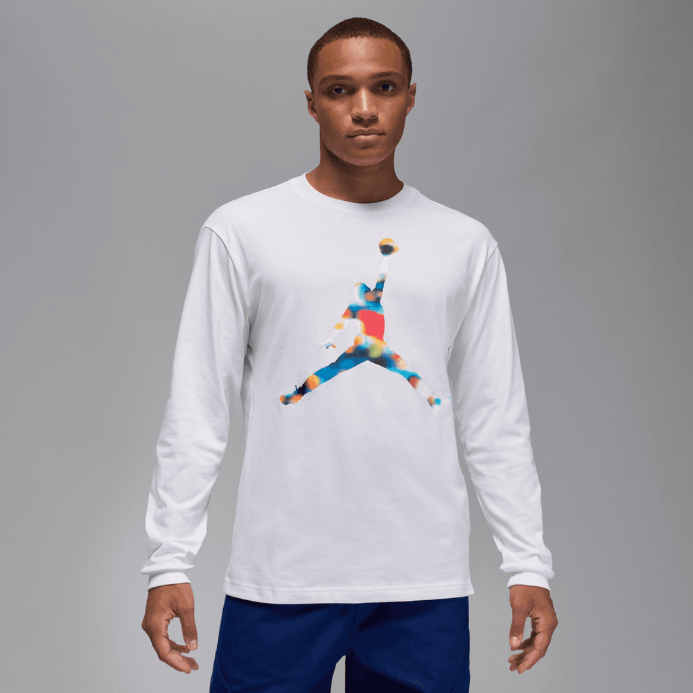 Jordan Flight Men's Long-Sleeve Crewneck T-Shirt 'White'