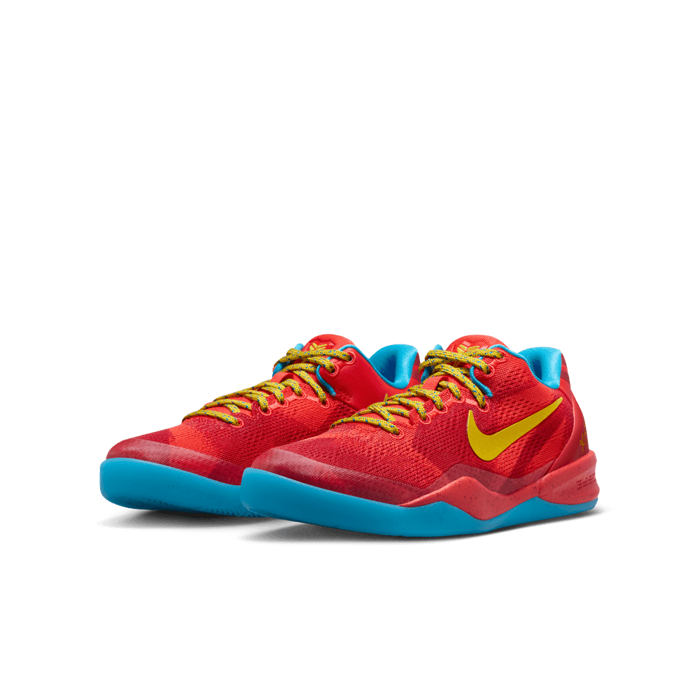 Kobe Bryant Kobe VIII Little Kids' Basketball Shoes (GS) 'Crimson/Citron/Blue'