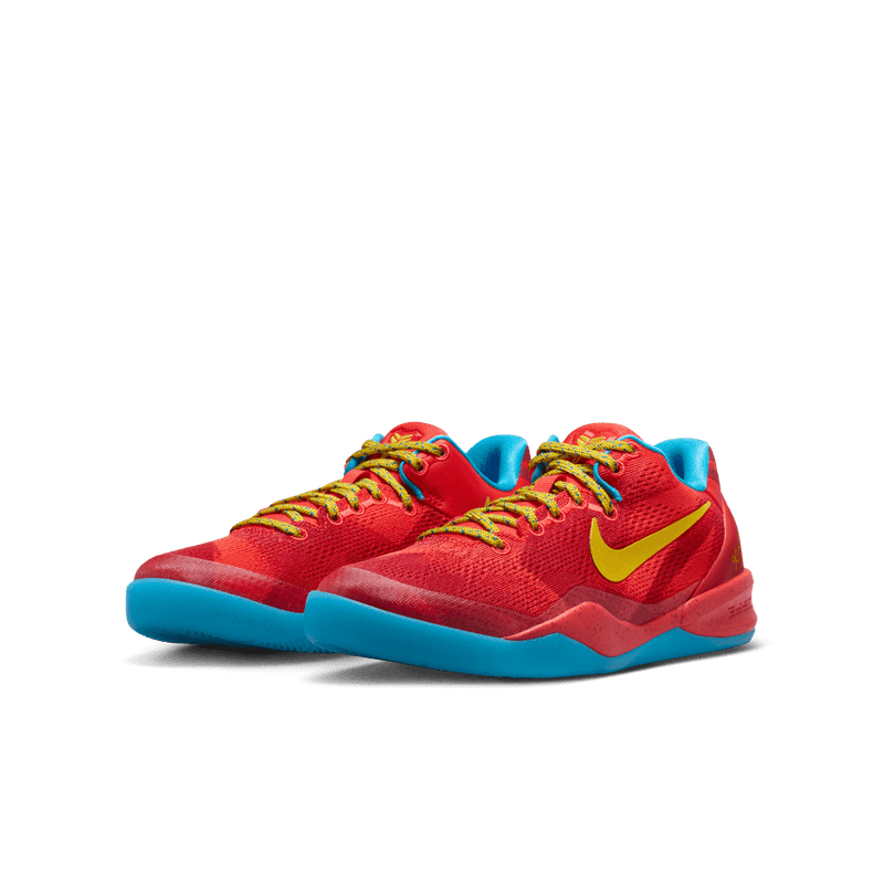 Kobe Bryant Kobe VIII Little Kids' Basketball Shoes (GS) 'Crimson/Citron/Blue'