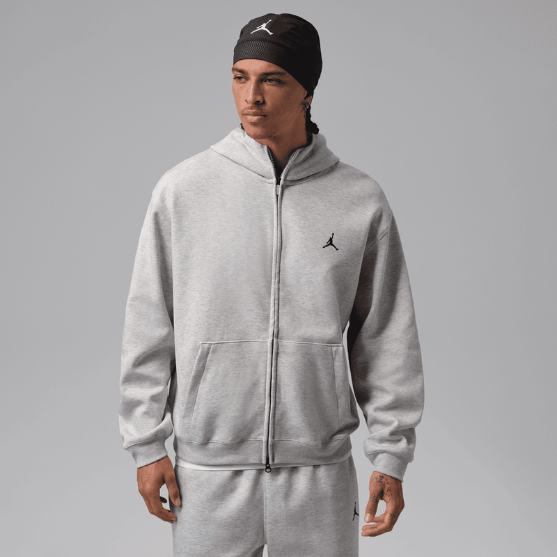 Jordan Sport Hoop Fleece Men's Dri-FIT Full-Zip Hoodie 'Grey Heather'