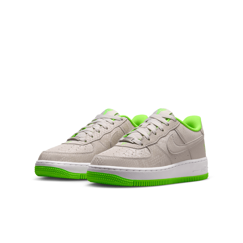 Kobe Bryant Nike Air Force 1 Low Big Kids' Shoes (GS) 'Vast Grey/Electric Green'